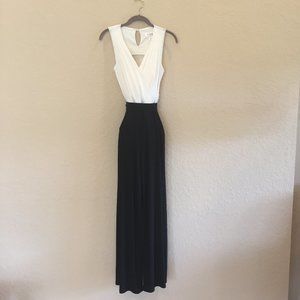 Nikki Poulos Blk/Wh Crossover Front Jumpsuit XS